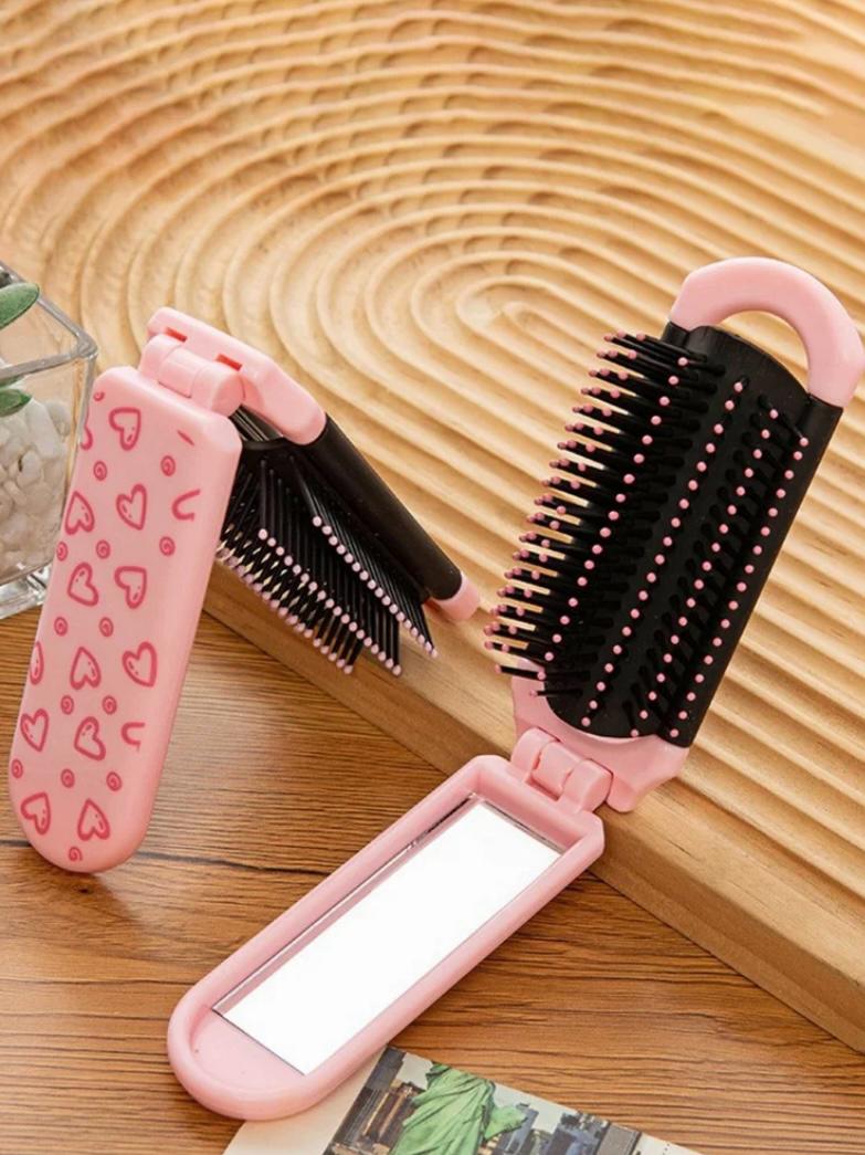 Pink Compact Hairbrush
