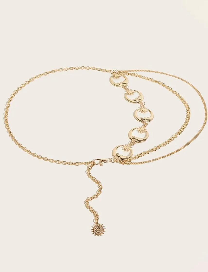 Exquisite solid golden waist chain