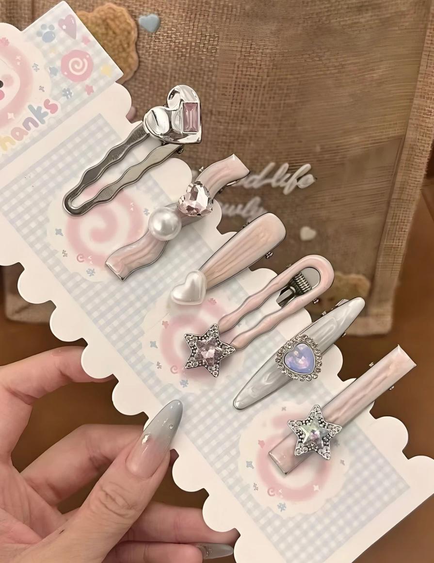 Set of six Resin Hair clips