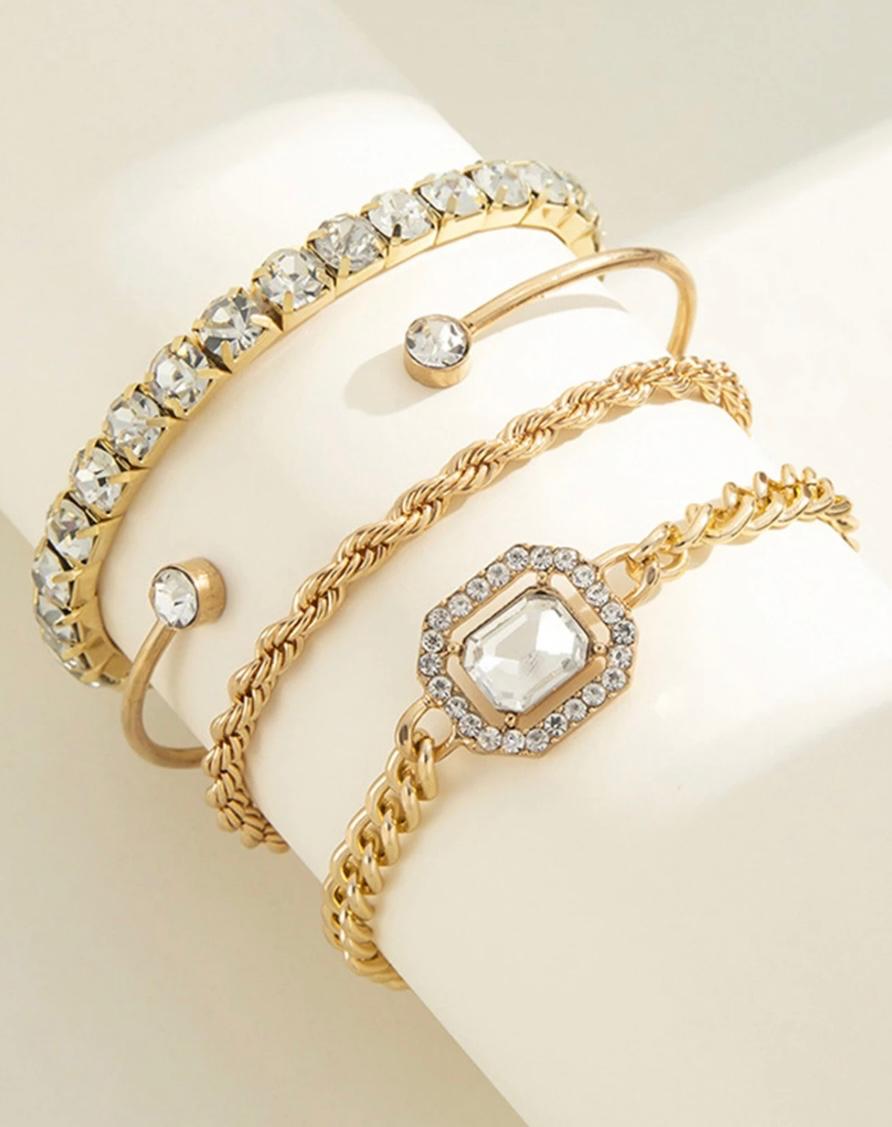 Rhinestone Bracelet set of four