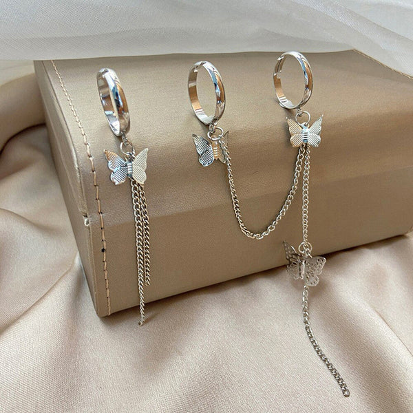 Set of 2 Butterfly Inspired Chain Rings