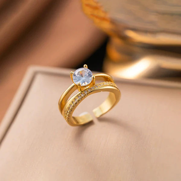 Gold Plated with AD stone Finger Ring