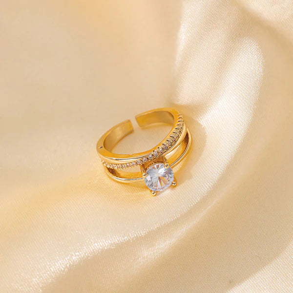 Gold Plated with AD stone Finger Ring