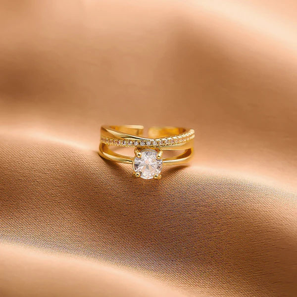 Gold Plated with AD stone Finger Ring