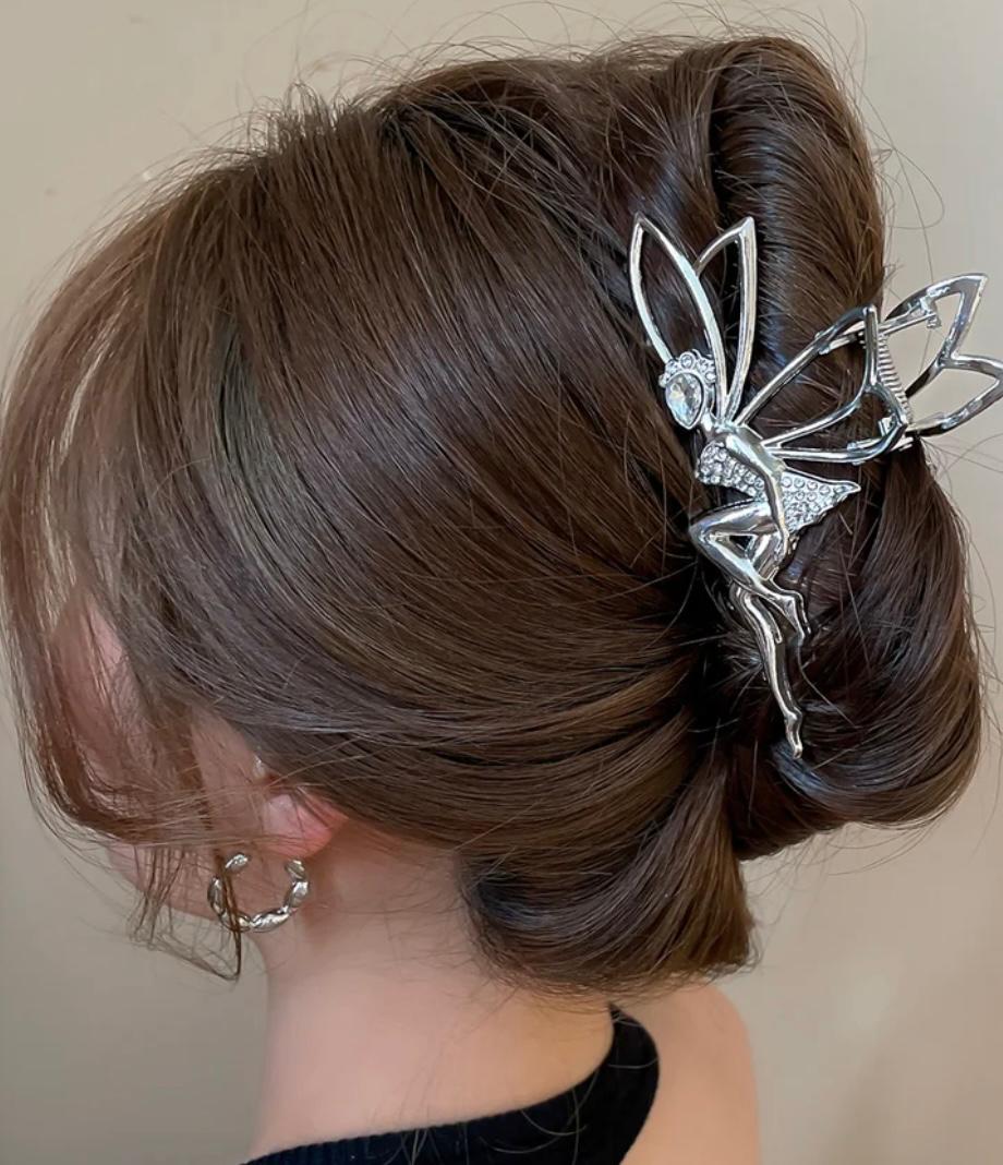 Silver Designer Claw Clip