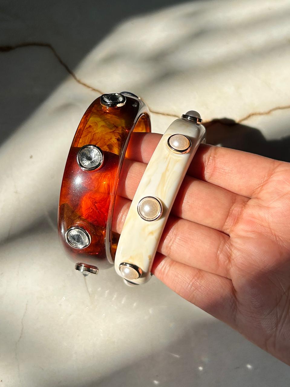Brown and Beige Chunky Hand Stack