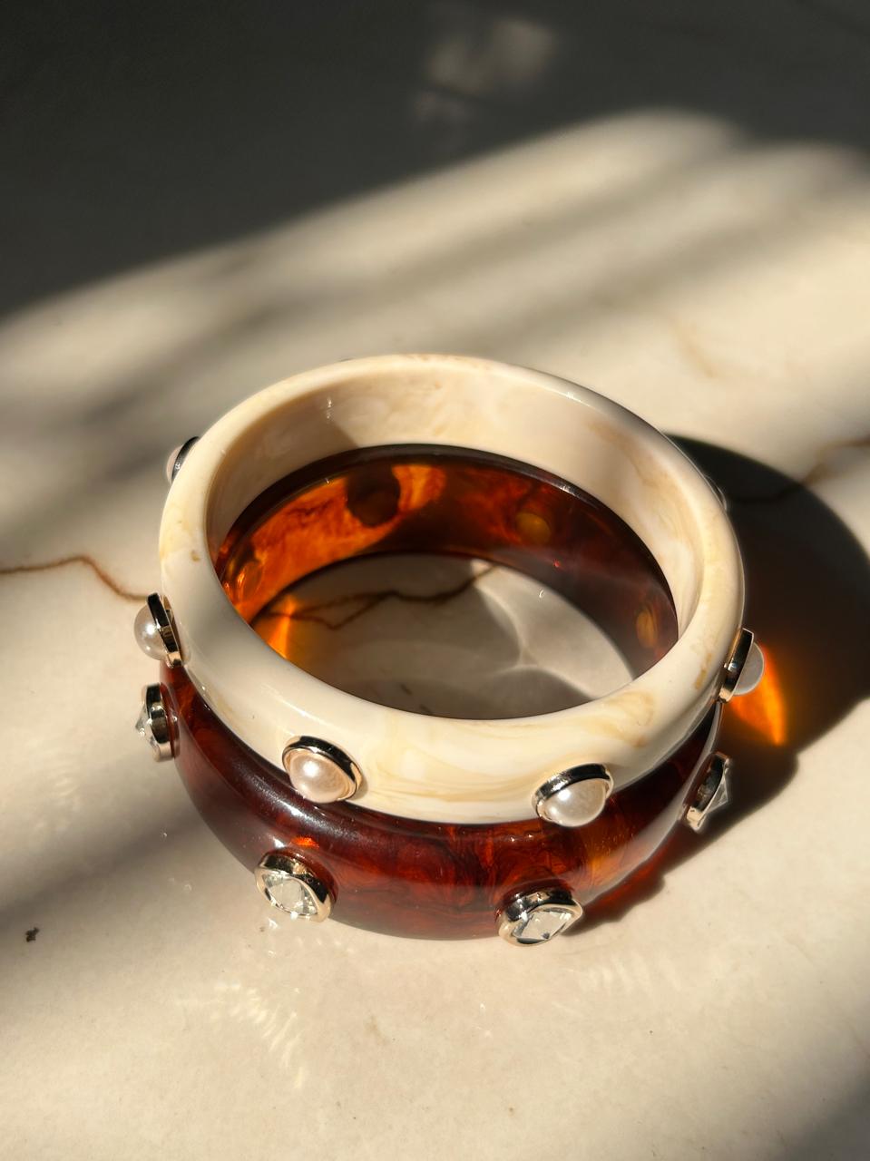 Brown and Beige Chunky Hand Stack