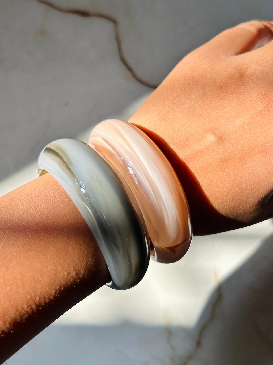 Grey and Pink Marble hand Stack
