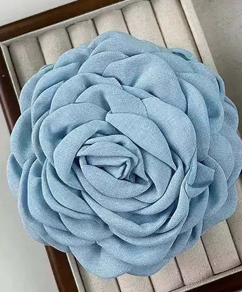 Blue fabric Flower Claw Clip