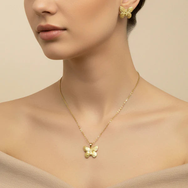 Gold Plated Anti Tarnish Butterfly Themed Set