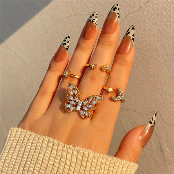 Butterfly Rings Set of 5
