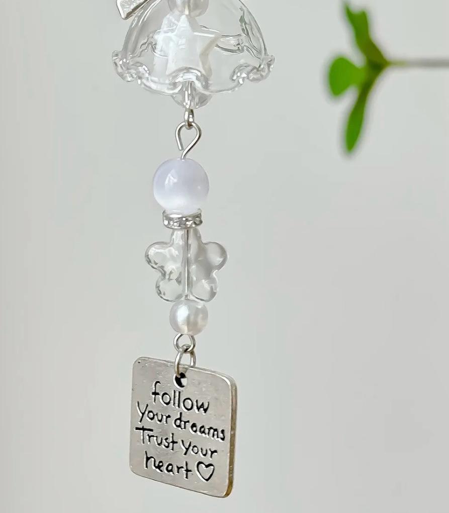 Elegant White Phone Charm