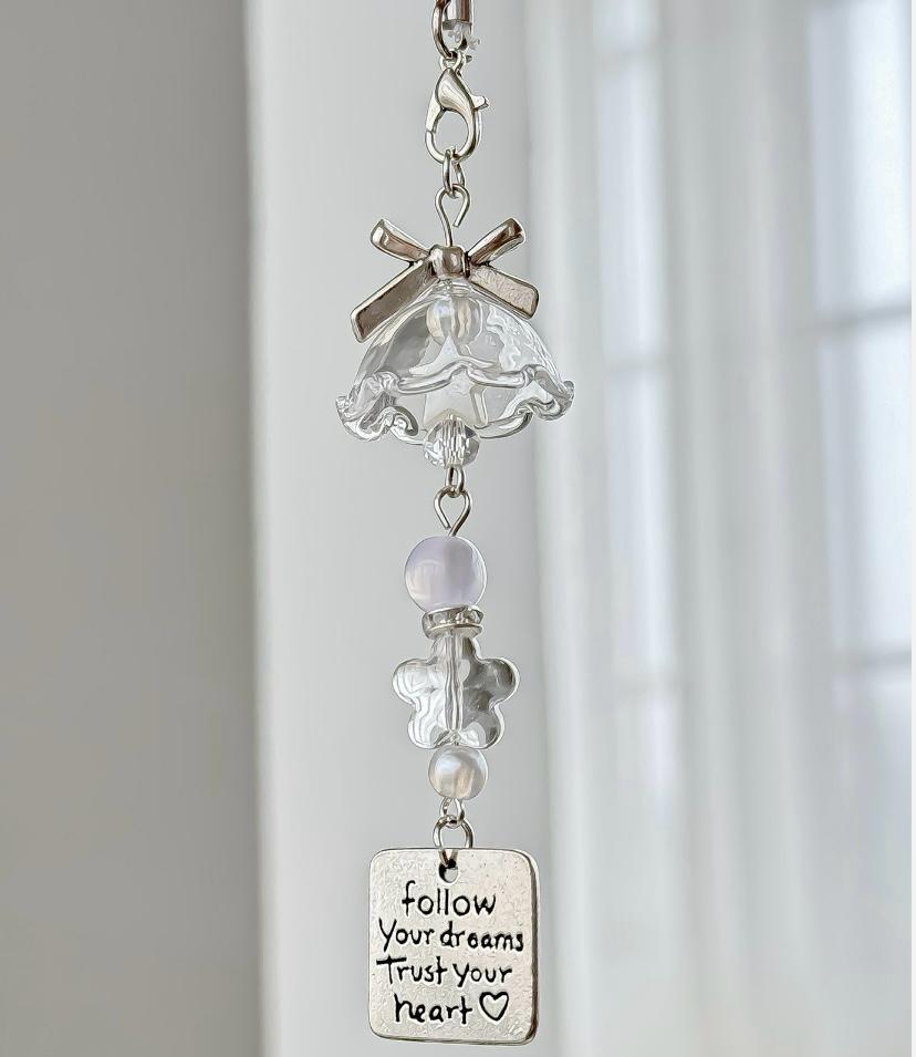 Elegant White Phone Charm