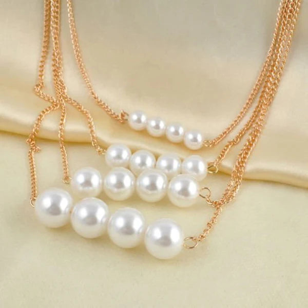Pearl Studded Multi Layered Necklace
