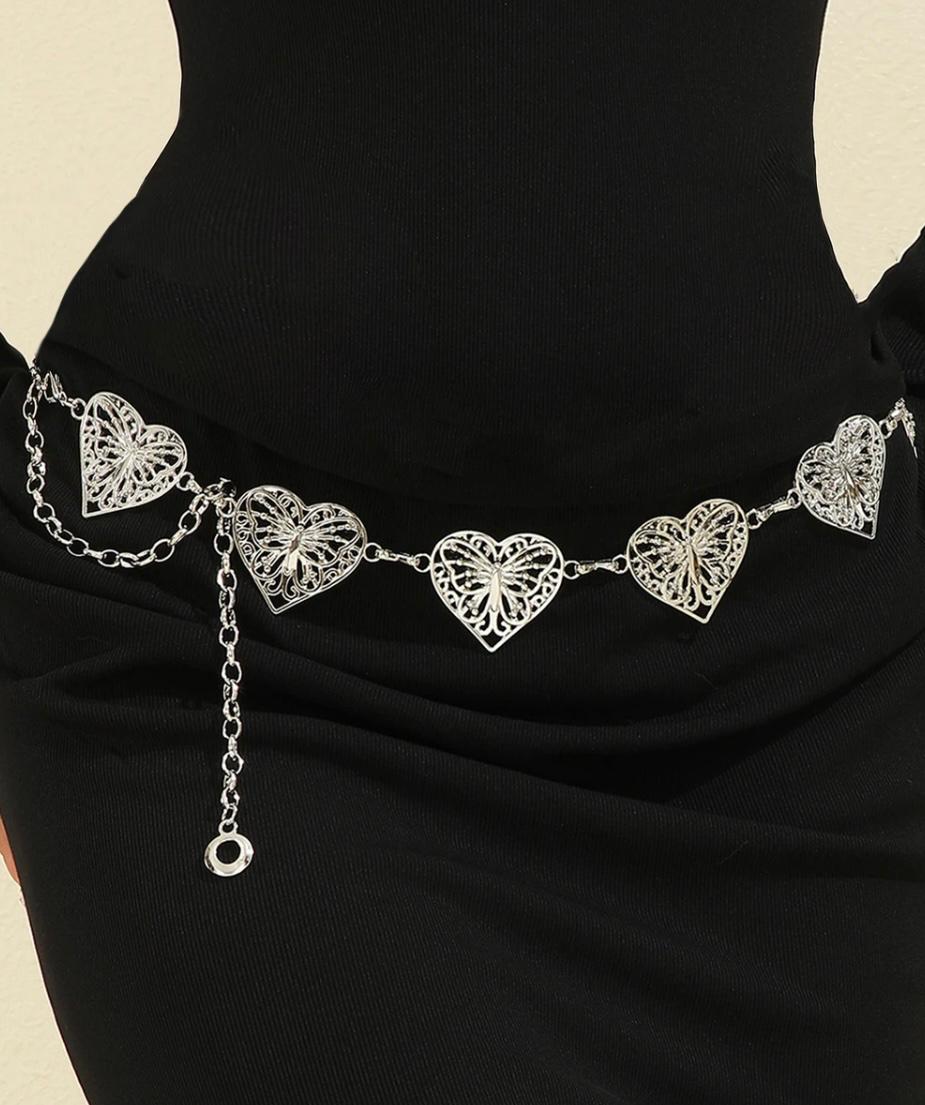 Silver Heart Waist Chain
