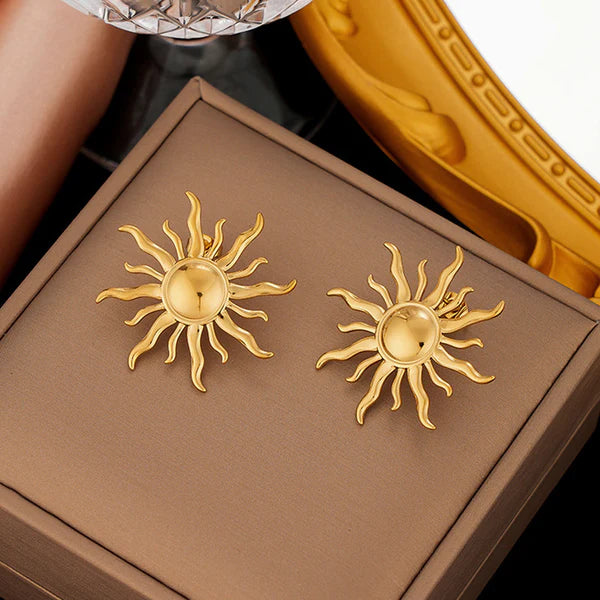 Sun Shaped Stud Earrings