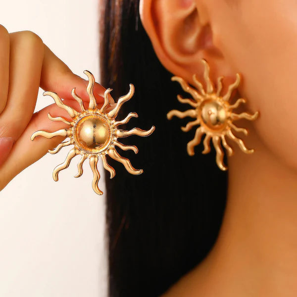 Sun Shaped Stud Earrings